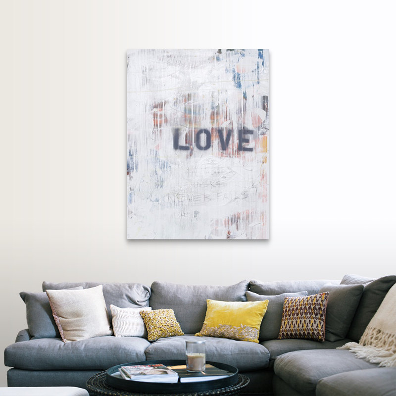 Reproduction d’art « Love Never failii » par Kent Youngstrom, H 16 po x l 12 po x 1,25 po, Toile tendue