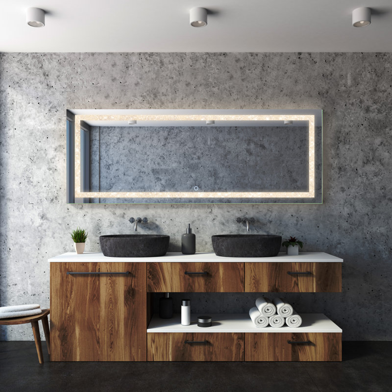 Glass Wall Mirror, 72" W x 38" H