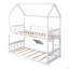 Lit simple superposé au dessus d'un lit simple avec glissade, lit maison avec glissade-490610007