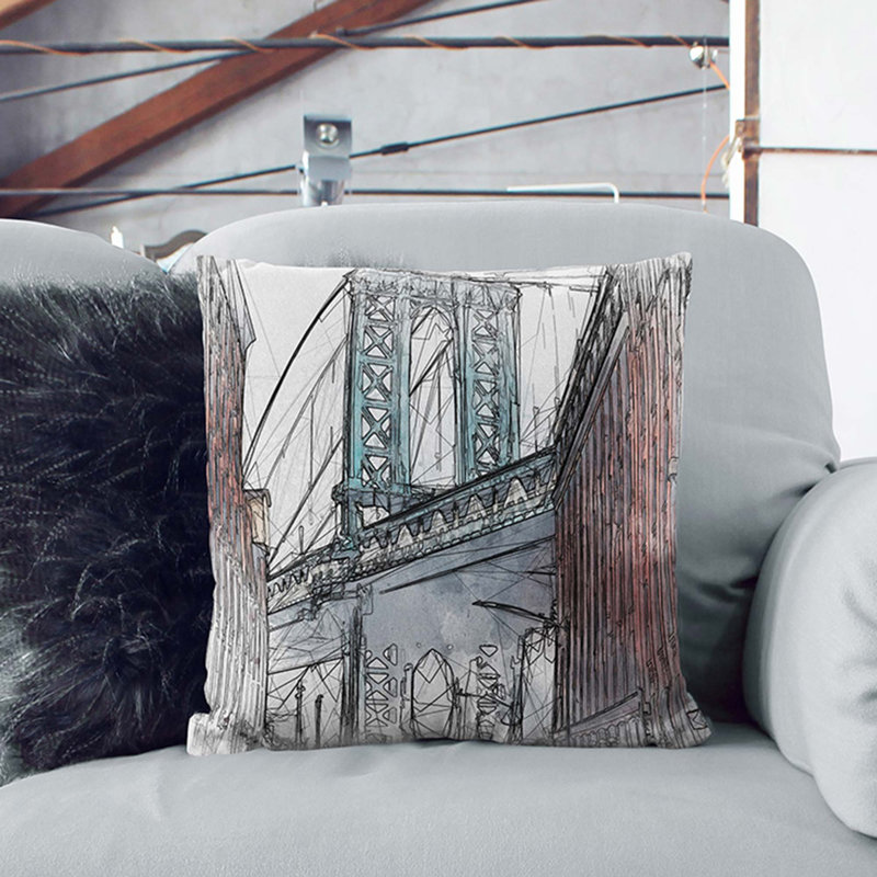 Abstract Square Throw Cushion, 40cm H x 40cm W x 15cm D