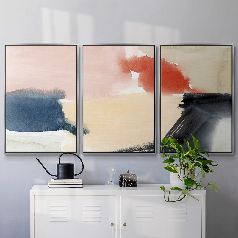 Aquarelle aire de jeu II, 3 pièces, H 24 po x l 48 po x P 2 po, Argent