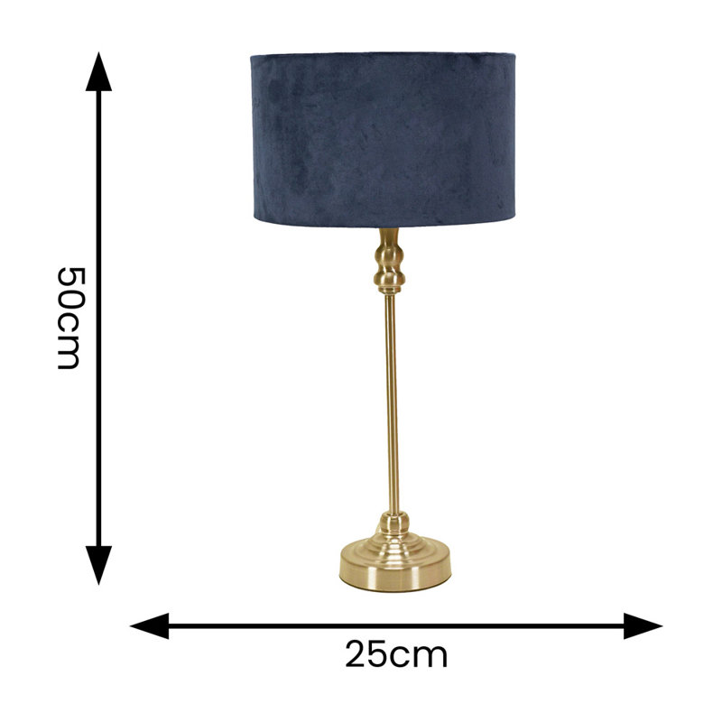 Reselva Metal Table Lamp, Gold Base/Blue Shade