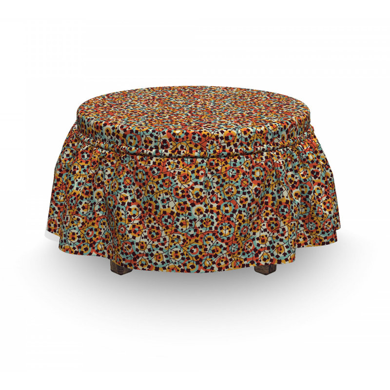 Housse pour repose-pieds "nature scroll circles"