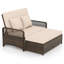 123cm Long Chaise Lounge Set with Cushions
