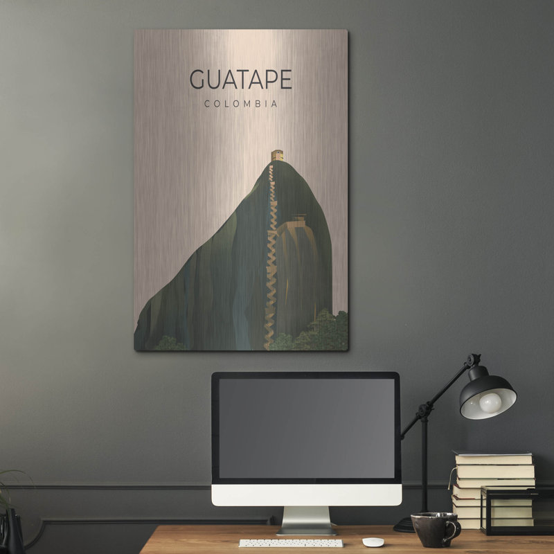 Art mural luxueux «Guatape Columbia» par Omar Escalante, H 36 po x l 24 po