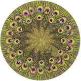 Peacock Feathers Olive 16'' Vinyl Placemat