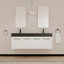 Meuble-lavabo mural de 60 po avec lavabo, lavabo double en résine à rebords épais, ensemble KD-1860438659-1860438685