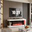 Meuble télé moderne avec foyer de 67 po avec 12 couleurs de flamme, contrôle tactile, pierres de cristal et ensemble de bûches - chauffage 1500 W, finition ultrabrillante, sans télécommande