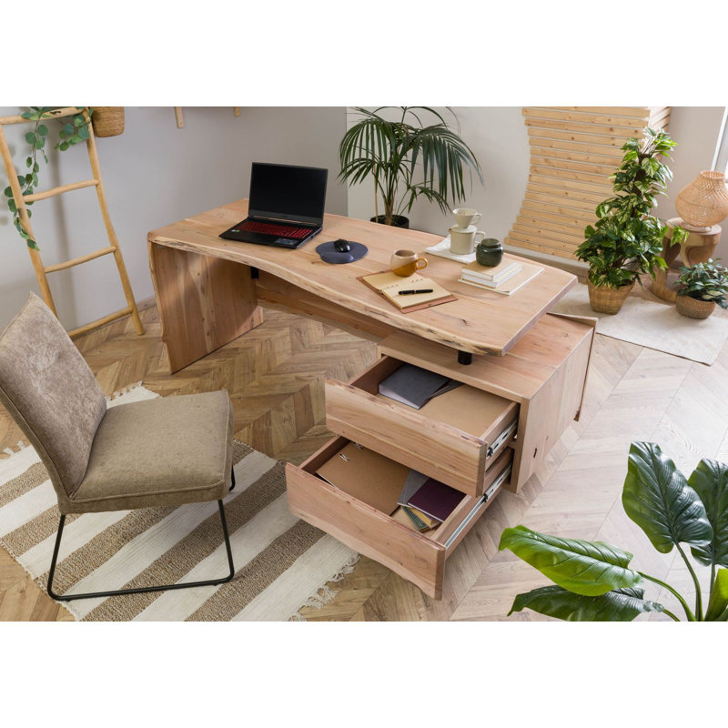 Pure Acacia Partition Desk, 76 cm H x 170 cm W x 70cm D