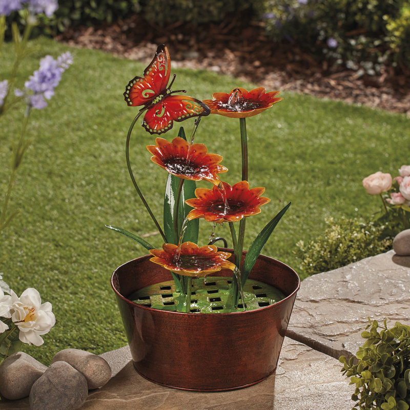 Hilliger Outdoor Metal Weather Resistant Sculptural Fountain