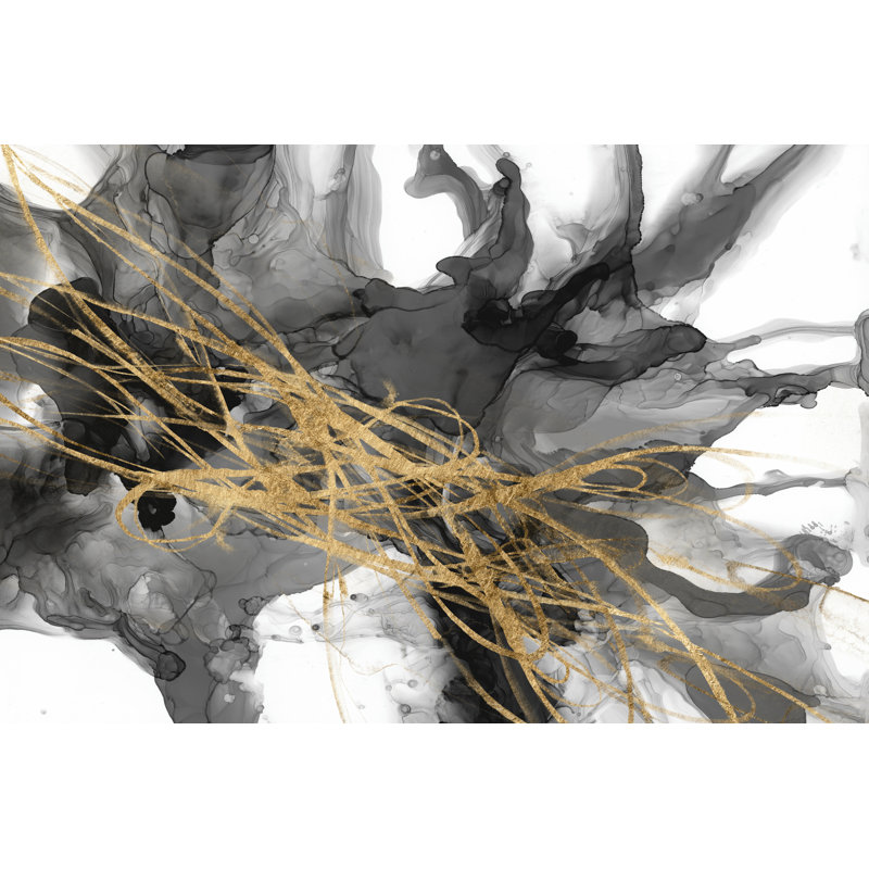 Golden Vortex II par Jennifer Goldberger - peinture sur toile tendue, H 12 po x l 18 po