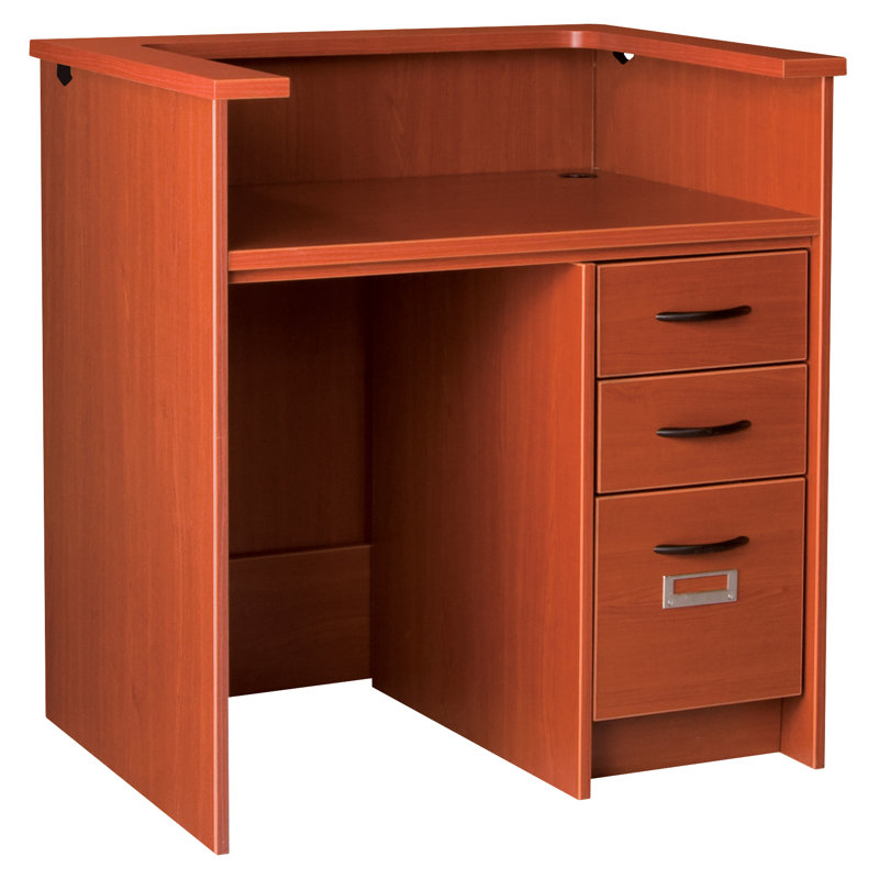 Bureau d'ordinateur pour bibliothèque, Cerisier, Droite