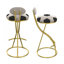 Ensemble de 2 tabourets de bar en forme de S avec dossier et chaises rembourrées avec tabouret à hauteur de comptoir pour îlot de cuisine-1258368868-1258368866