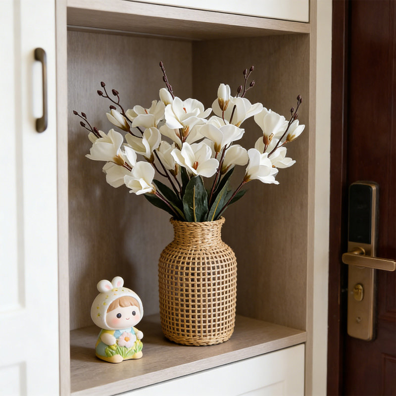 Faux fleurs artificielles pour la décoration intérieure, Blanc