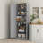 67" Kitchen Pantry Storage Cabinet w/ Shelves, Distressed Gray