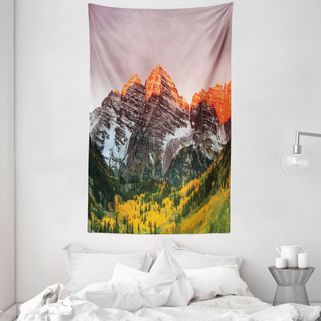 Wandteppich, Amerika Bergspitzen, Multicolor