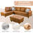 Elsiana 3 Piece Faux Leather Modular Living Room Set, Leather Couch Set-701566405-701566412
