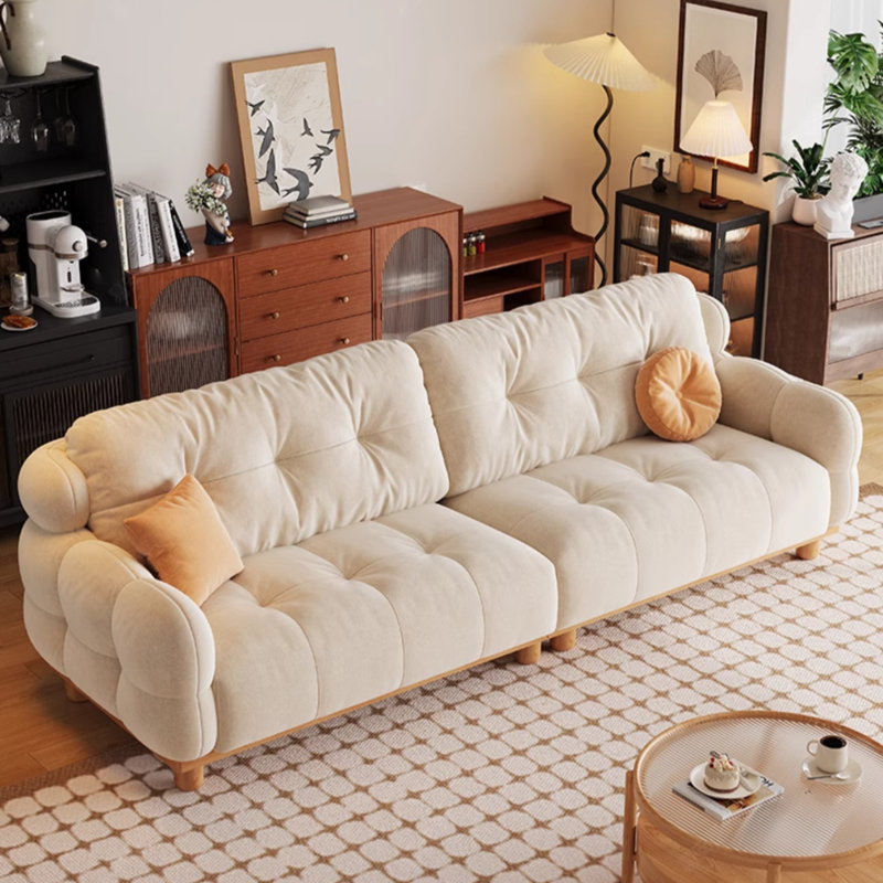 Modern Simple Cream-style Fabric Sofa