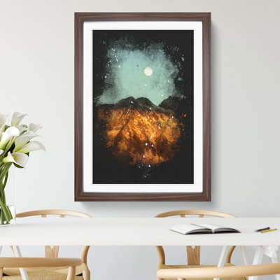 The Moon Above the Mountains - Picture Frame Graphic Art