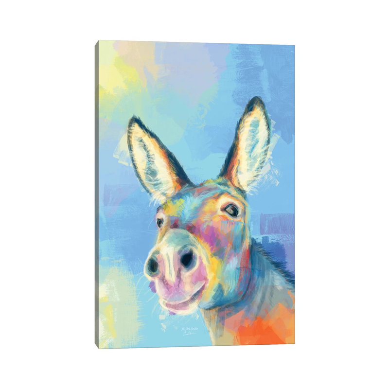 «Carefree Donkey» - reproduction, H 60 po x l 40po x P 1,5 po, Toile tendue