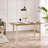 Alissah Solid Wood Farmhouse Extendable Dining Table Set with x6 Whitley Dining Chairs