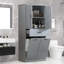 Armoire à linge avec deux paniers à linge avec deux sacs en tissu, armoire de rangement avec portes et tiroir-109868435