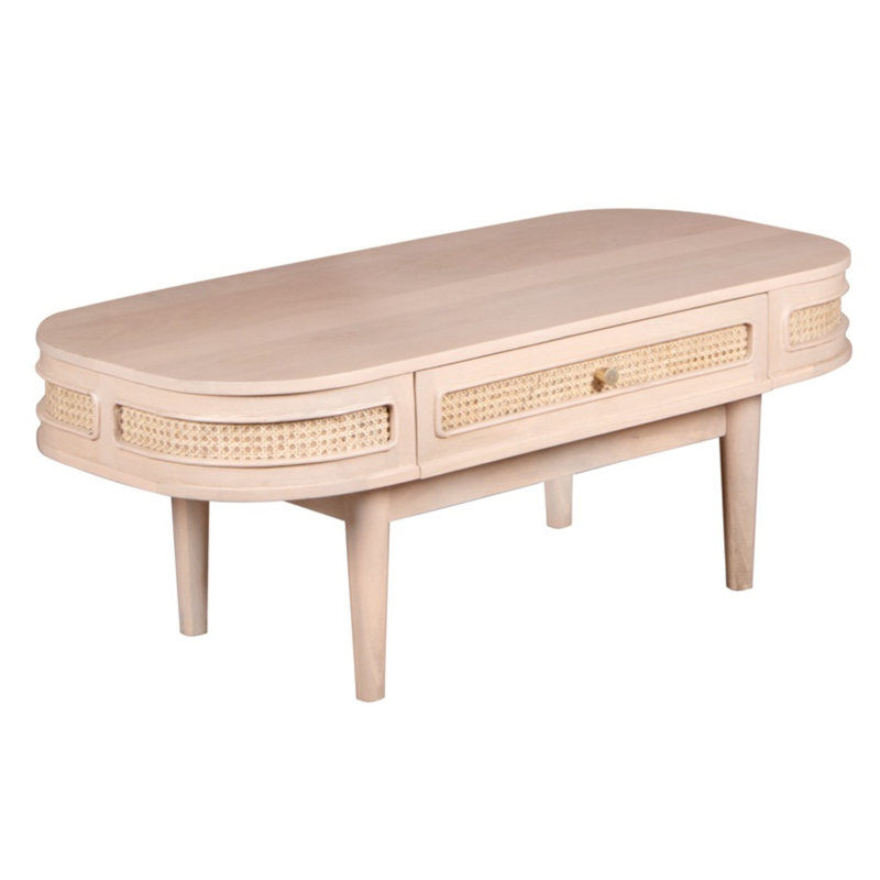 Altin Solid Wood Coffee Table with Storage