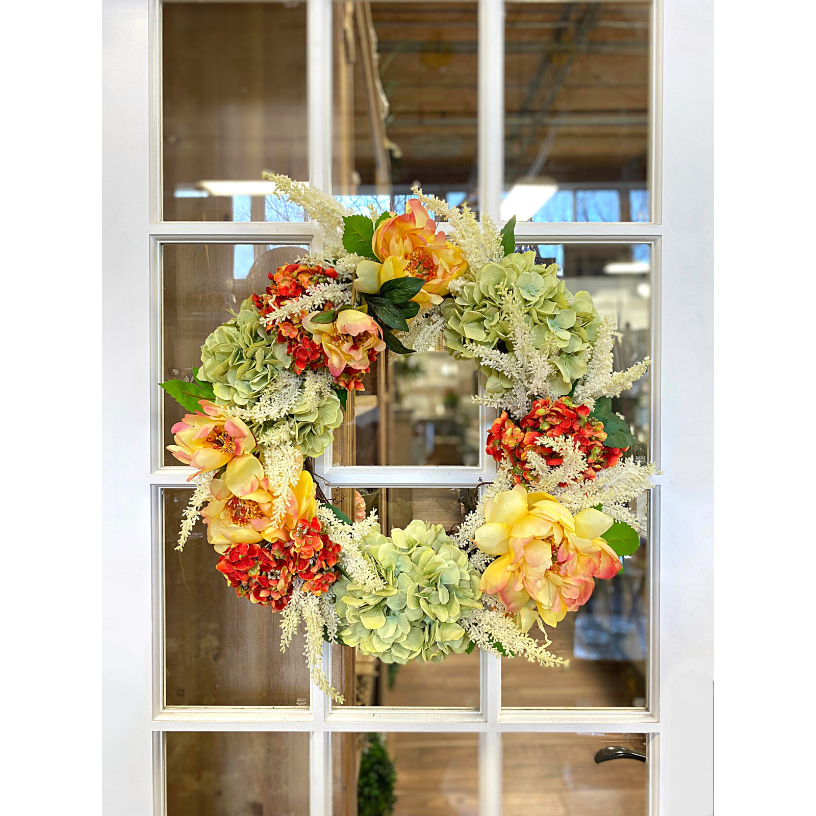 24" Hydrangea, Peony and Astilbe Wreath