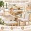 Ensemble de salle à manger 6 pièces - Chaises rembourrées et banc rembourré pour le confort-402745548