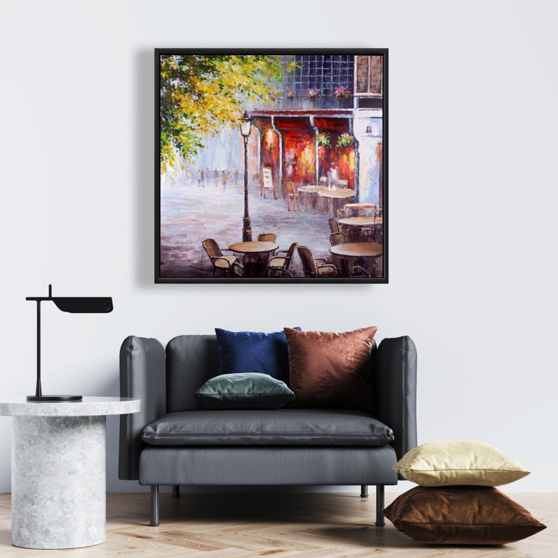 Toile pour restaurant d'extérieur | Art mural contemporain pour chambre à coucher, H 25,25 po x l 25,25 po