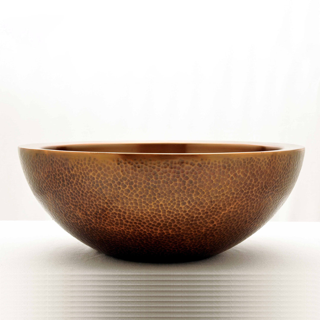 Borough Wharf Lavalley 150mm L x 150mm W Rose Gold Copper Circular Sink