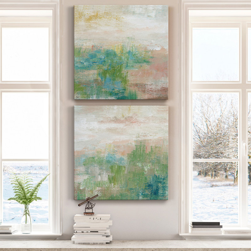 «Sea Foam I», ensemble de 2 reproductions d'art sur toile tendue, H 40 po x l 80 po x P 1 po
