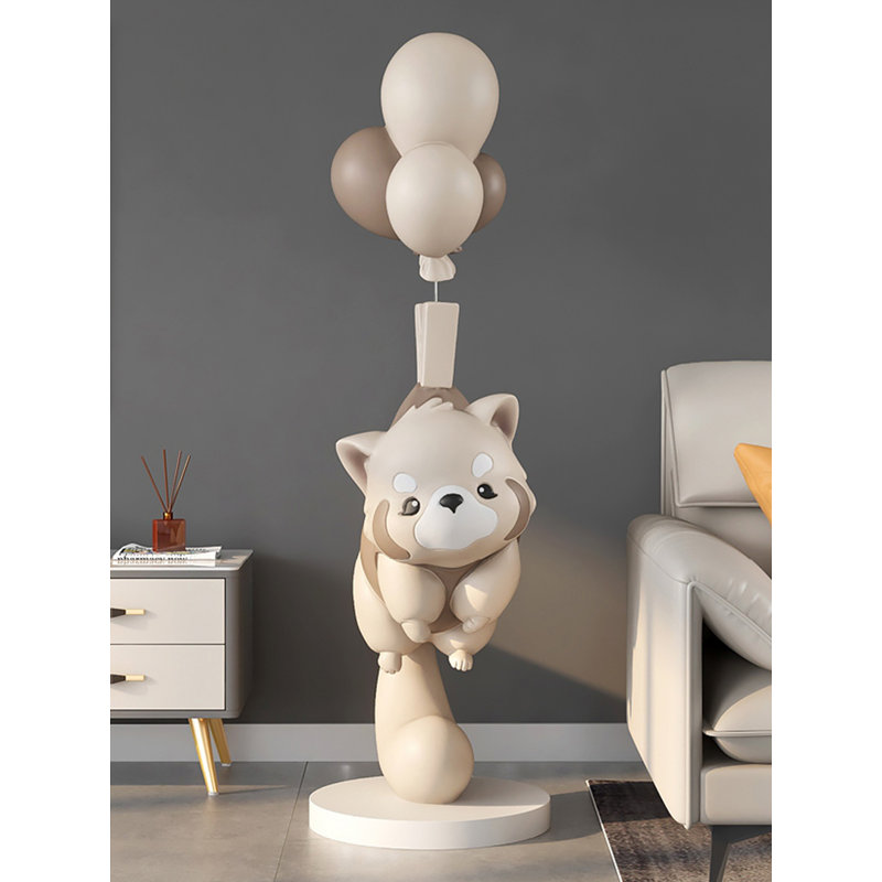 Sculpture luxueuse en fibre de verre Panda, Café
