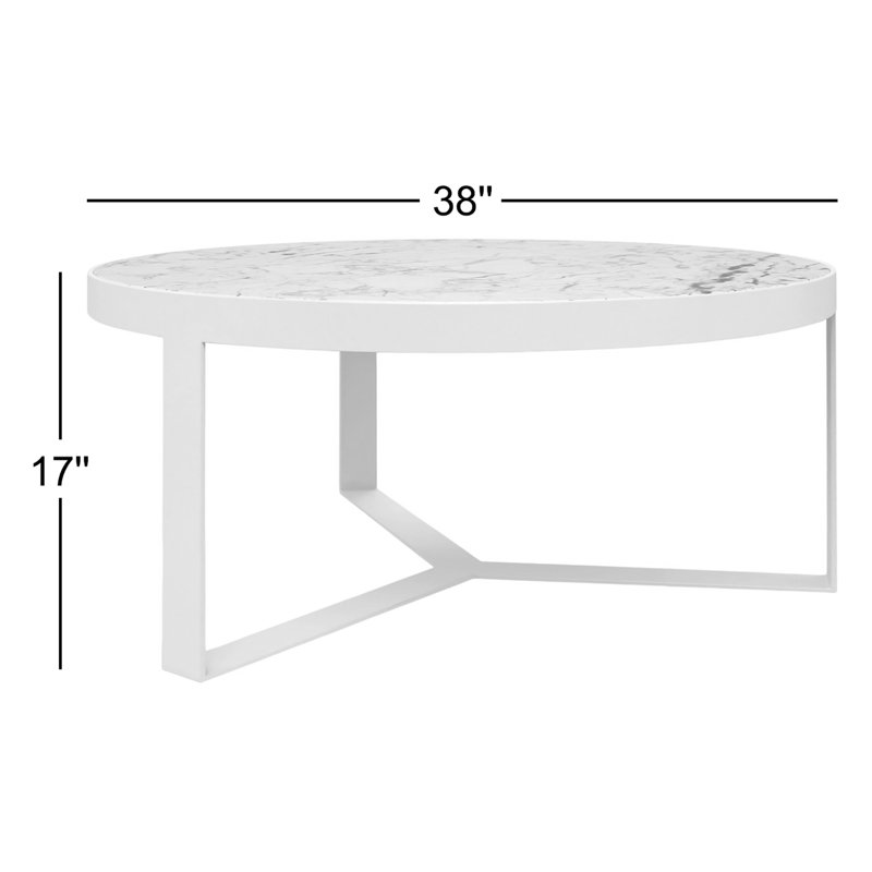 Megara Round Metal Outdoor Coffee Table , 38'' in. W 38'' in. D