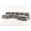 Canapé modulaire surdimensionné confortable en velours gris antique, parfait pour la détente à la maison
