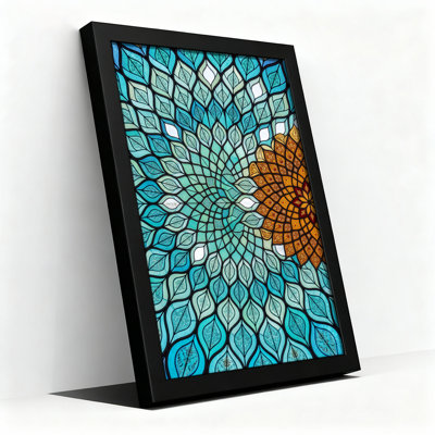 Art mural sur toile bleu sarcelle et or