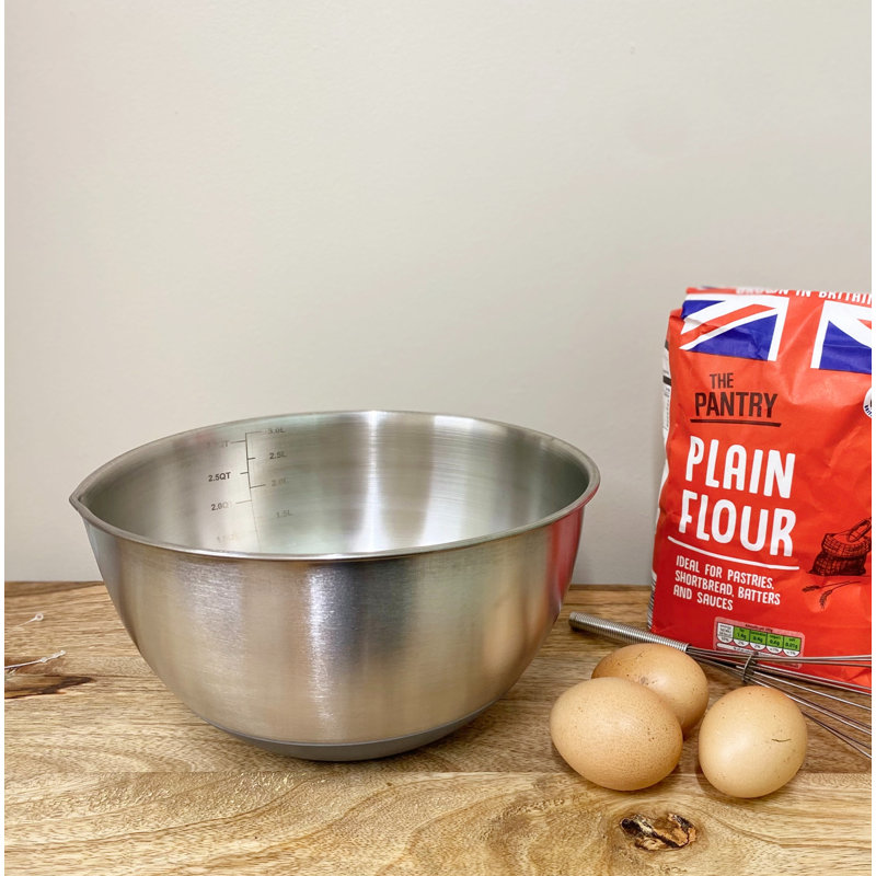 Stainless Still Measuring Bowl With Nonslip Base 3L