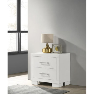 Élégante table de chevet blanc crème avec deux contenants à tiroirs pour l'organisation contemporaine d'accessoires