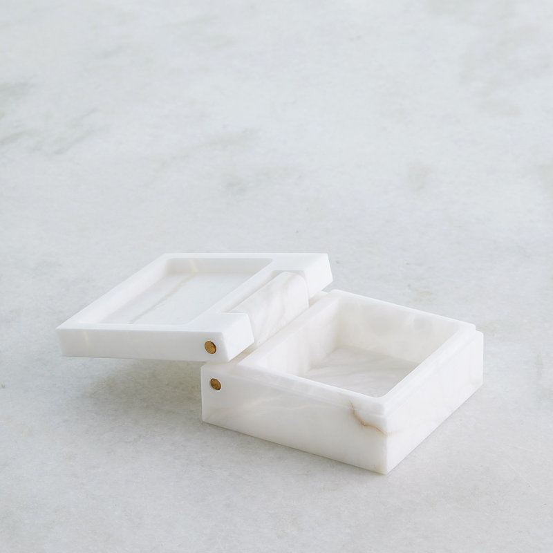 Handmade Stoneware Decorative Box, 2.5" H x 5" W x 5" D