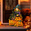 Sorcière d'Halloween avec chats noirs autoportants Lidell - présentoir de jardin en bois fabriqué à la main par G. Debrekht