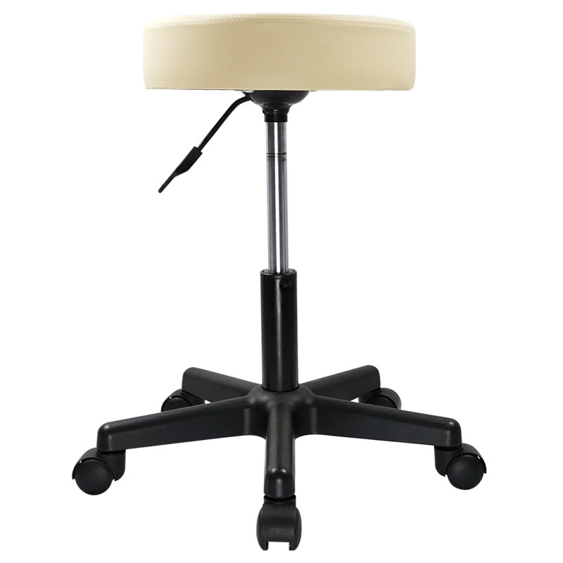Adjustable Height Ergonomic Stool with Removable Casters/Wheels, Beige