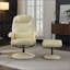 Fauteuils inclinables avec repose-pieds, fauteuil inclinable moderne en cuir de polyuréthane pivotant à 360 ° avec massage à 5 points, chauffage et amp; Dossier à 140 ° | Beige | Cuir PU