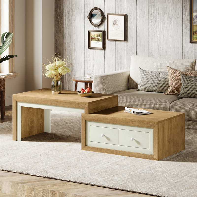 Extendable Coffee Table With 2 Drawers