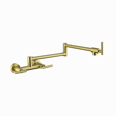 Robinet remplisseur de pot Robinet mural d'eau froide et froide Robinet de cuisine en laiton Robinet de cuisine pliable Robinet de lavabo commercial à 3 poignées et 2 trous