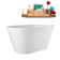 51" Streamline Soaking Glossy White Freestanding Tub and Tray With Internal Drain