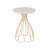 Yarett Metal Flower Inspired Side End Gold Accent Table with Cream Marble Tabletop-1209099302