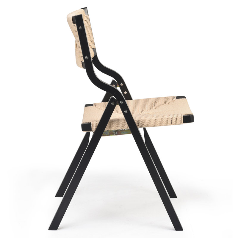 Chaises pliantes en bois, Naturel, Noir
