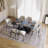 Square Stone Top with Stainless Steel Base Dining Table