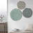 3 Blue Textured Feather Metal Wall Decor Discs - 20", 17.25", 14.25" Diameter, Indoor Display Blue, , , Hanging Object