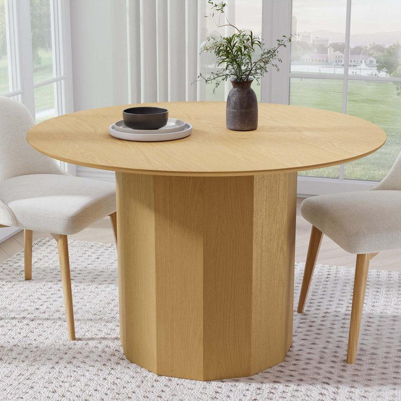 Table de salle à manger en bois massif, H 30 po x L 46 po x l 46 po, Chêne